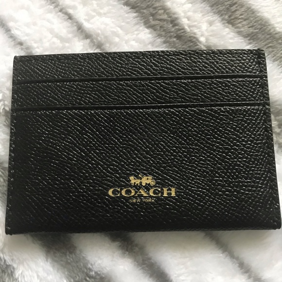 coach card case black